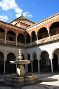 Spain, seville, spanish, architecture, casa de pilatos, mudejar, arch, arches, archway, archways, fountain, fountains, courtyard, courtyards, pillar, pillars, column, columns, FF25,