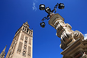 Spain, seville, spanish, architecture, minaret, minarets, giralda, la giralda, monument, monuments, almohad, lamp, lamps, light, lights, lighting, towers, FF25,