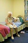 People, woman, women, people, woman, women, aged care, aged care facility, aged care facilities, female, females, old, aged, elderly, old woman, old women, elderly woman, elderly women, pensioner, pensioners, Photograph, photographs, frame, frames, nursing home, nursing homes, bedroom, bedrooms, bed, beds, indoors, Australia, Sport pictures, Sports, balloon images, hot air balloons