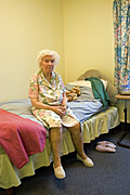 People, woman, women, people, woman, women, aged care, aged care facility, aged care facilities, female, females, old, aged, elderly, old woman, old women, elderly woman, elderly women, pensioner, pensioners, nursing home, nursing homes, bedroom, bedrooms, bed, beds, indoors, Australia, Sport pictures, Sports, balloon images, hot air balloons