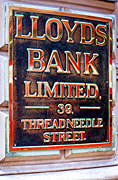 Europe, Western Europe, UK, Britain, British Isles, England, United Kingdom, Great Britain, london, bank, banks, sign, signs, threadneedle, lloyds, lloyds bank, brass, plaque, plaques, AB67,