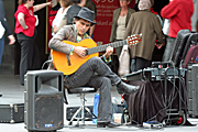 Australia, vic, victoria, melbourne, speaker, speakers, man, men, male, males, busker, buskers, busking, guitar, guitars, music, musical instrument, musical instruments, bouke, bourke street, bourke street mall, mall, malls.