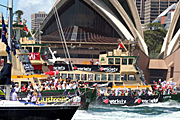 Australia, New South Wales, sydney, Australia Day, Celebration, Celebrations, Australia day celebrations, people, ferry, ferries, boat, boats, boating, vehicle, vehicles, sign, signs, opera house, sydney opera house, harbour, harbours, sydney harbour.