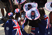 Australia, New South Wales, sydney, Australia Day, Celebration, Celebrations, Australia day celebrations, people, flag, flags, australian, australian flag, australian flags, hat, hats.