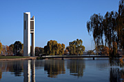Australia, act, australian capital territory, territory, territories, Canberra, great dividing range, lake, lakes, burley griffin, lake burley griffin, water, carillon, carillons, national carillon, island, islands, footbridge, footbridges, pedestrian, pedestrians, aspen, aspen island, tower, towers, architecture, bell, bells, bell tower, bell towers, bridge, bridges.