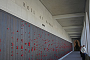 Australia, act, australian capital territory, territory, territories, Canberra, great dividing range, architecture, memorial, memorials, war memorial, war memorials, australian war memorial, wall, walls, roll of honour, honour, honours, poppy, poppies.