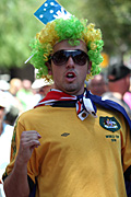 Australia, New South Wales, sydney, Australia Day, Celebration, Celebrations, Australia day celebrations, people, child, children, puberty, flag, flags, australian, australian flag, australian flags, wig, wigs, teenager, teenagers, adolescent, adolescents, sunglasses, badge, badges.