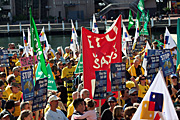 Australia, New South Wales, sydney, rally, rallies, protest, protests, signs, sign, electricity, darling harbour, protester, protesters, demonstration, demonstrations.