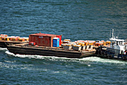 Australia, New South Wales, sydney, new year, harbour, harbours, sydney harbour, firework, fireworks, sign, signs, explosive, explosives, transport, barge, barges, tug boat, tug boats, tugboat, tugboats, water.