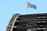 Australia, New South Wales, sydney, new year, harbour, harbours, sydney harbour, firework, fireworks, sign, signs, explosive, explosives, bridge, bridges, sydney harbour bridge, harbour bridge, flag, flags.