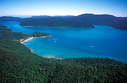 Australia, Qld, Queensland, Long Island, Happy Bay, aerial, aerials, coast, coasts, coastal, coastline, coastlines, seashore, seashores, shoreline, shorelines, water.