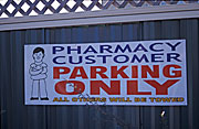 Sign, signs, parking, parking sign, parking signs, pharmacy, pharmacies, chemist, chemists,
