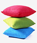 Pillow, pillows, cushion, cushions, consumer product, consumer products, dylon, craft, crafts, pink, green, blue.