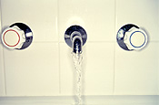 Interior, interiors, bathroom, bathrooms, tap, taps, water tap, water taps, water, running water, tile, tiles, house, houses, housing, water.