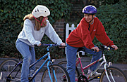 People, child, children, puberty, female, females, girl, girls, child riding bicycle, bicycles, children riding bicycles, bicycle, bicycles, transport, transportation, vehicle, vehicles, bike, bikes, cycle, cycles, cycling, bike riding, bicycle riding, helmet, helmets, child safety, bicycle helmet, bicycle helmets, bike helmet, bike helmets, safety gear, teenager, teenagers, teenage girl, teenage girls, adolescent, adolescents, Australia, Sport pictures, Sports, balloon images, hot air balloons