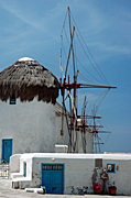 Greece, Europe, Southern Aegean, Southern Aegean region, Aegean, Aegean sea, cycladic, cycladic island, cyclades Islands, coast, coastline, coastlines, mykonos, windmill, windmills, BS65,