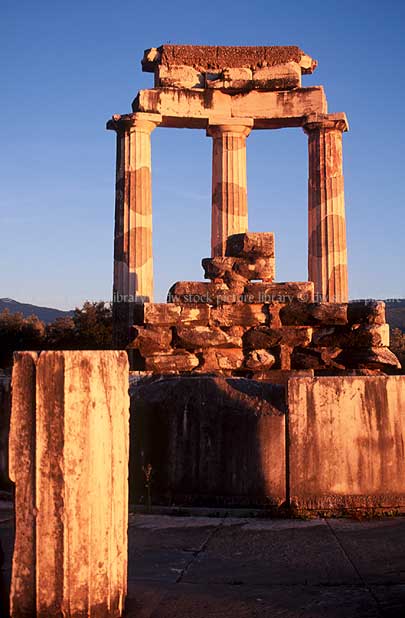 stock photo image: Greece, Europe, Southern Aegean, Southern Aegean region, delphi, Architecture, Greek Architecture, Greek, Ancient Greece, Greek ruins, ruin, ruins, historical site, historical sites, temple, temples, tholos temple, archaelogy, archaelogical, archaeological site, archaeological sites.