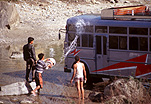 Asia, nepal, river, rivers, pokhara, bus, buses, transport, transportation, vehicle, vehicles.