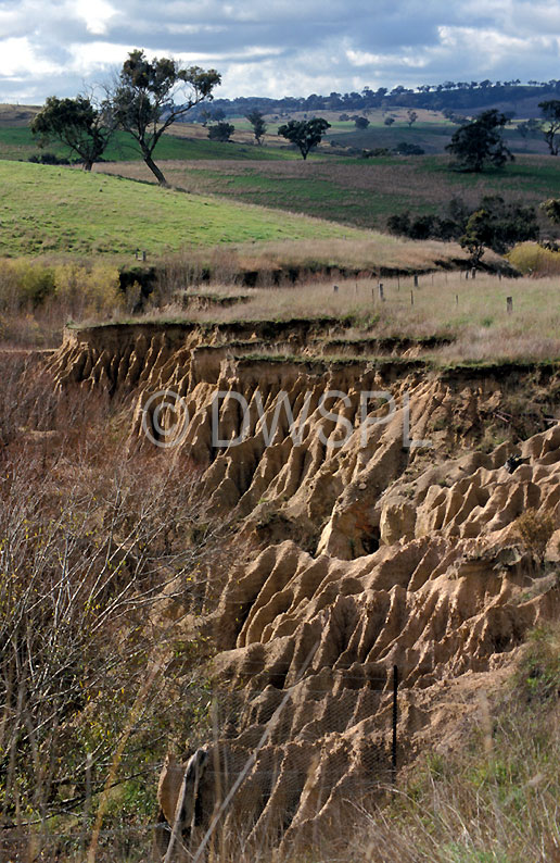 stock photo image: Australia, Erosion, erode, eroded, environmental, environmental damage, soil, soil erosion, australia, erode, eroded, eroding, rural, rural scene, rural scenes.