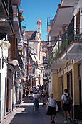 Spain, costa dorada, sitges, street, streets, narrow street, narrow streets, spanish street, spanish streets, balcony, balconies, people, shop, shops, FF25,