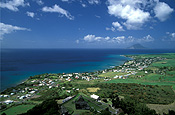 Caribbean, Caribbean Islands, Saint Kitts, St Kitts, Brimstone Hill, Brimstone Hill Fortress, Fort, Forts, Fortress, Fortresses, hill, hills, green hill, green hills, coast, coasts, coastline, coastlines, cloud, clouds, FF25,