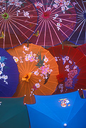 Asia, china, province, provinces, yangshuo, guanuxi, guanuxi province, parasol for sale, parasols for sale, parasol, parasols, umbrella, umbrellas, market, markets, stall, stalls, market stall, market stalls, blossom, cherry blossom.