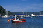 Australia, New South Wales, Sydney, Pittwater, boat, boats, boating, moored boat, moored boats, coffee shop, coffee shops.