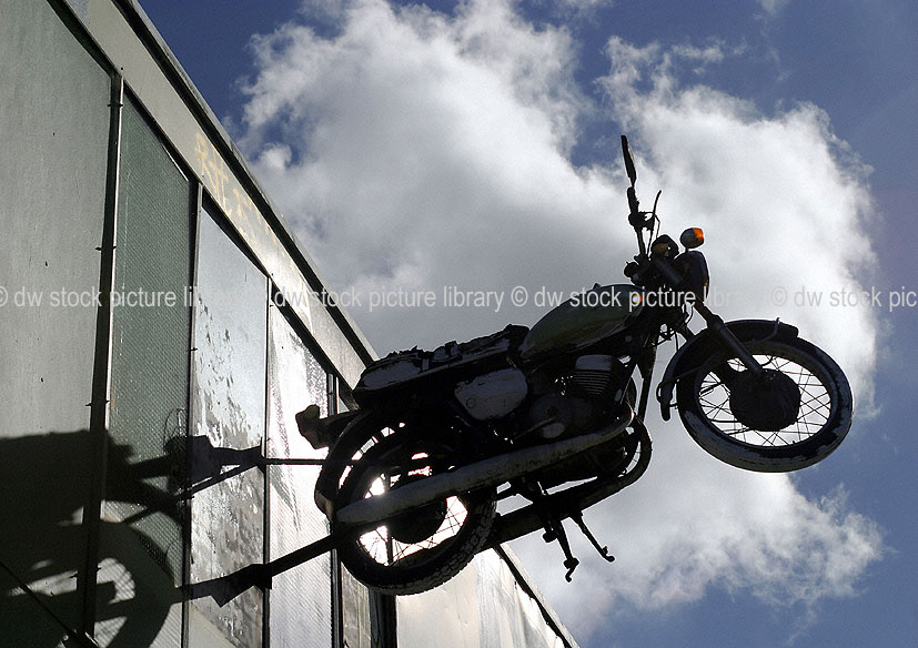 stock photo image: Australia, wa, western australia, perth, motorbike, motorbikes, transport, transportation, vehicle, vehicles, wrecker, wreckers, wreckers yard, architecture.