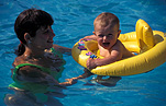 Child, children, baby, babies, infant, infants, mother, mothers, female, females, pool, pools, swimming pool, swimming pools, flotation, flotation aid, flotation aids, outdoors, swim, swims, swimming, safety, child safety, woman, women, outdoors, livesaving, water safety, safety, Australia, Sport pictures, Sports, balloon images, hot air balloons