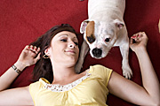 People images, Children, Puberty, Adolescents, Teenagers, Young People, teenage girl, teenage girls, girl, girls, female, females, indoors, dog, dogs, pet, pets, domestic, domestic dog, domestic dogs, Australia, Sport pictures, Sports, balloon images, hot air balloons