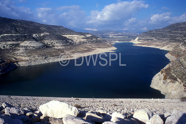 VIEW OVER ONE OF THE 16 RESERVOIRS IN CYPRUS