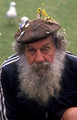 People, man, men, male, males, portrait, portraits, homeless, homeless people, homeless man, homeless men, derelict, derelicts, australia, sydney, nsw, new South Wales, hat, hats, beard, beards, alcoholic, alcoholics.