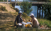 People, Australia, New South Wales, picnic, picnics, woman, women, elderly, aged, old.