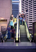 Australia, New South Wales, sydney, city, cities, darling harbour, escalator, escalators, transport, transportation, vehicle, vehicles, people.