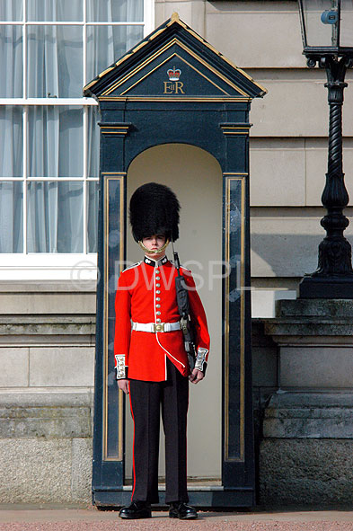 A ROYALTY FREE IMAGE OF QUEEN S GUARD BUCKINGHAM PALACE LONDON ENGLAND
