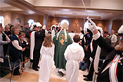 Religion, religions, religious, religious building, religious buildings, catholic, catholics, catholic religion, roman catholic, roman catholics, roman catholic church, roman catholicism, christianity, christian, christians, faith, spirituality, worship, worships, worshipping, people, man, men, male, males, archbishop, archbishops, pastor, pastors, rite of blessing, catholic church, catholic churches, interior, interiors, parish, parishes, mass of ordination, ordination, ordinate, ordinates, seminarian, seminarians, consecrate, consecrates, consecrating, uniform, uniforms, sword, swords, knight, knights, guard, guards, columbus honour guard, columbus honour guards, hat, hats, uniform, uniforms, knights of columbus, knights of columbus honour guard, knights of columbus honour guards, honour guard, honour guards, parishioner, parishioners, MM49,