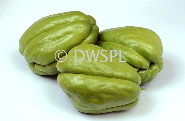 stock photo image: Food, Vegetable, vegetables, cucurbitaceae, choko, chokos, cucurbits, cho-cho, chayote, chayotes, christophene, cristophenes, chuchu, chuchus, mirliton, mirlitons, vegetable pear, vegetable pears, sechium, sechium edule.