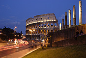 Europe, Italy, Italian, Rome, architecture, colloseum, the colloseum, ruin, ruins, light, lights, lamp, lamps, street light, street lights, street lamp, street lamps, column, columns, pillar, pillars, arch, arches, archway, archways, architecture, FF25,