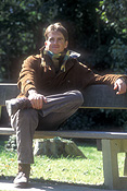 People, man, men, male, males, outdoors, park, parks, winter, winter clothing, clothes, clothing, cold, bench, benches, scarf, scarves, Australia, Sport pictures, Sports, balloon images, hot air balloons
