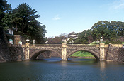 Asia, japan, tokyo, imperial palace, palace, palaces, kokyo, koyo gaien, nijubashi, meganebashi, eyeglass bridge, bridge, bridges, architecture, tree, trees, SS46