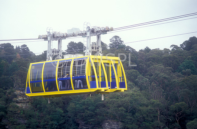 stock photo image: Australia, New South Wales, blue mountains, great dividing range, Katoomba, cable car, cable cars, cablecar, cablecars, skyway, skyways, Katoomba scenic skyway.