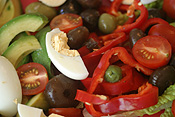 Food, salad, salads, egg, eggs, olive, olives, tomato, tomatoes, capsicum, capsicums, avocado, avocados, PJ38,