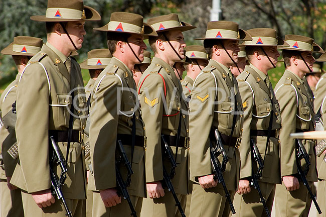 stock photo image: Australia, australian, sa, south australia, adelaide, parade ground, parade grounds, parade, parades, army, australian army, armed forces, soldier, soldiers, uniform, uniforms, military, defence, defence forces, armed services, people, man, men, male, males, occupation, ocupations, hat, hats, military.