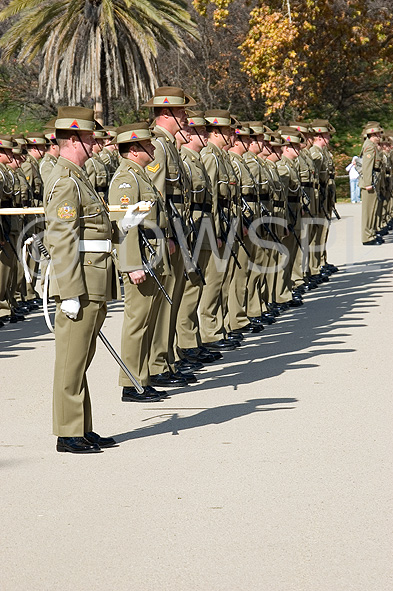 stock photo image: Australia, australian, sa, south australia, adelaide, parade ground, parade grounds, parade, parades, army, australian army, armed forces, soldier, soldiers, uniform, uniforms, military, defence, defence forces, armed services, people, man, men, male, males, occupation, ocupations, hat, hats, military.