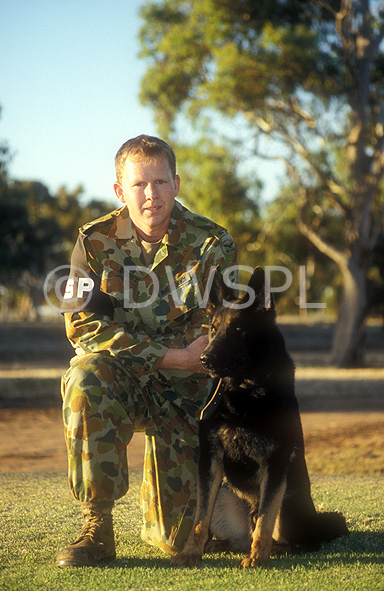 stock photo image: Australia, australian, sa, south australia, adelaide, people, occupation, occupations, police, policeman, policement, uniform, uniforms, man, men, male, males, armed forces, military, defence, defence forces, armed services, airforce, air force, RAAF, soldier, soldiers, dog, dogs, dog handler, dog handlers.