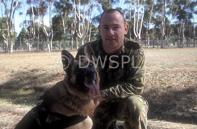 stock photo image: Australia, australian, sa, south australia, adelaide, people, occupation, occupations, police, policeman, policement, uniform, uniforms, man, men, male, males, armed forces, airforce, air force, RAAF, soldier, soldiers, dog, dogs, dog handler, dog handlers.