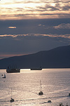 Canada, Vacouver, british columbia, English Bay, Bay, Bays, ship, ships, shipping, vessel, vessels, cargo ship, cargo ships, sunset, sunsets, sunrises and sunsets, mood, mood scene, mood scenes, yacht, yachts, boat, boats, boating.