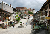 Europe, Switzerland, Swiss, Gruyeres, village, villages, architecture, house, houses, housing, chalet, chalets, street, streets.