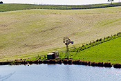 Farming, Farmland, farm, farms, Agriculture, rural, rural scene, rural scenes, SA, South Australia, Australia, windmill, windmills, power, circle, circles, circular, dam, dams.